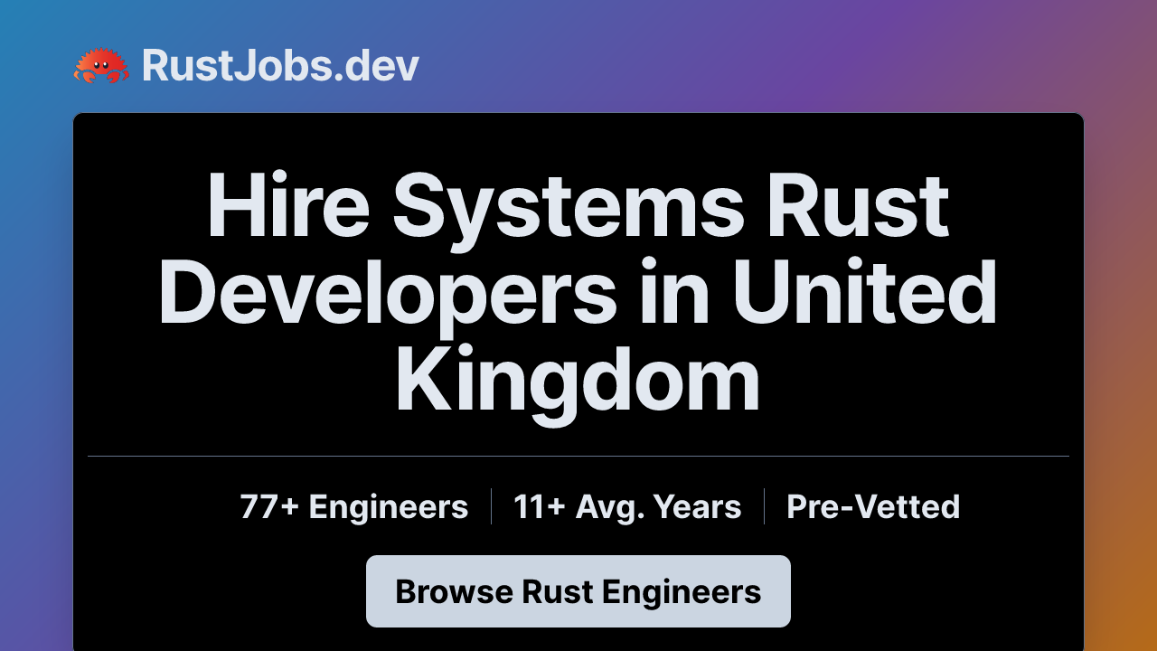 Hire Systems Rust Developers in United Kingdom - 77+ Pre-Vetted ...